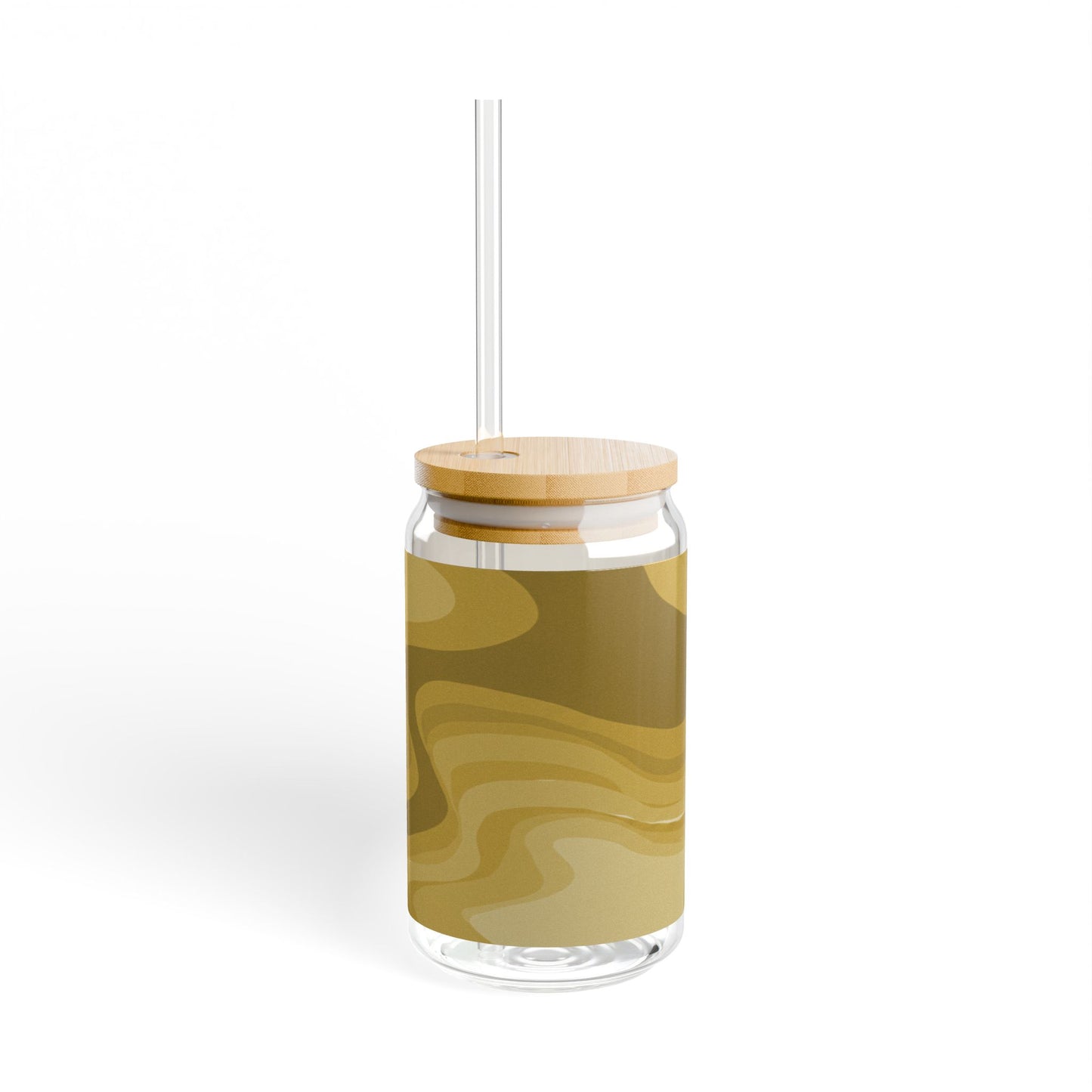 Brown Wavey Sipper Glass, 16oz