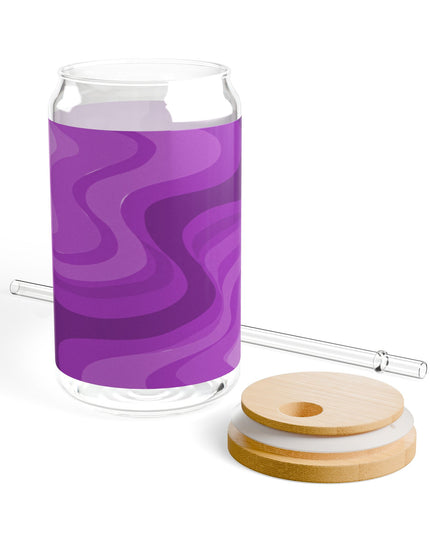 Wavey Purple Wavey Sipper Glass, 16oz