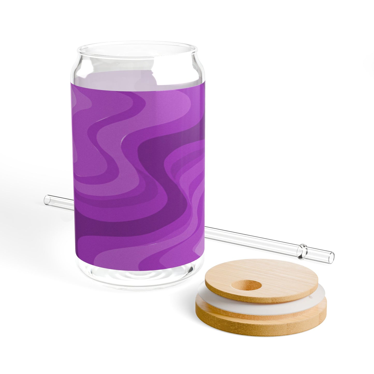 Wavey Purple Wavey Sipper Glass, 16oz