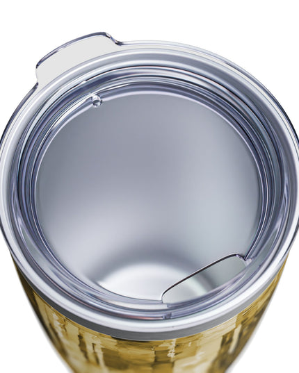 Striped Light Brown Ringneck Tumbler, 20oz in white