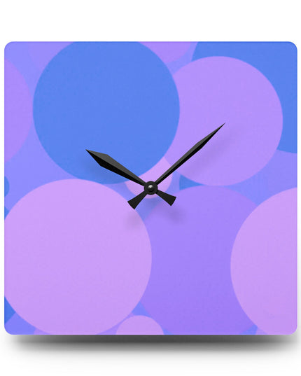 Pastel Purple Family Patches Acrylic Wall Clock, Round or Square, 10.75" x 10.75"