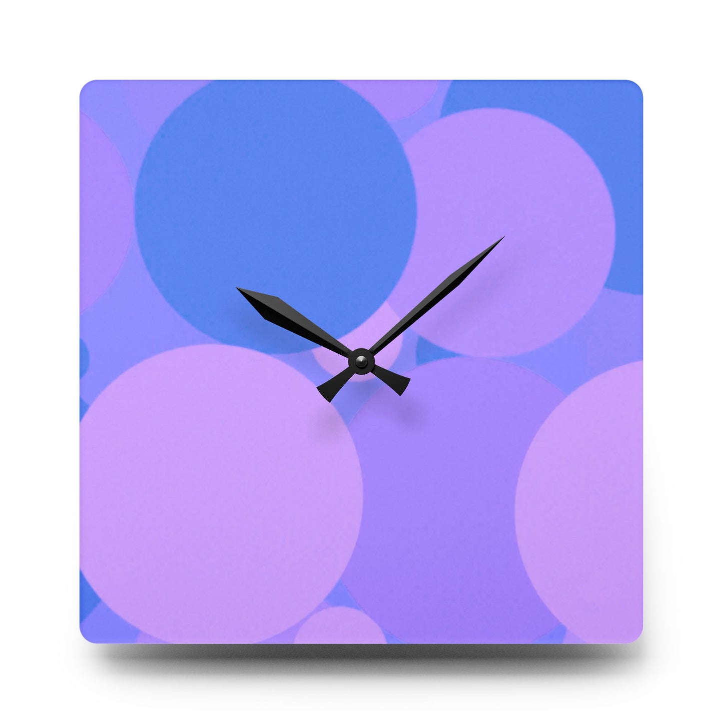 Pastel Purple Family Patches Acrylic Wall Clock, Round or Square, 10.75" x 10.75"