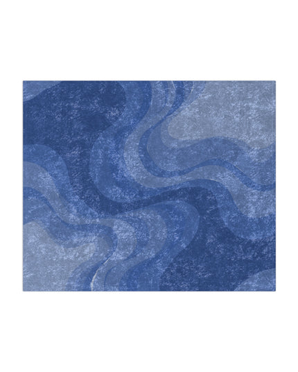 Deep Blue Wavey 50" x 60" Crushed Velvet Blanket