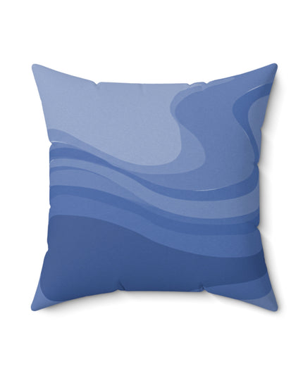 Deep Blue Wavey 18" x 18" Faux Suede Square Pillow