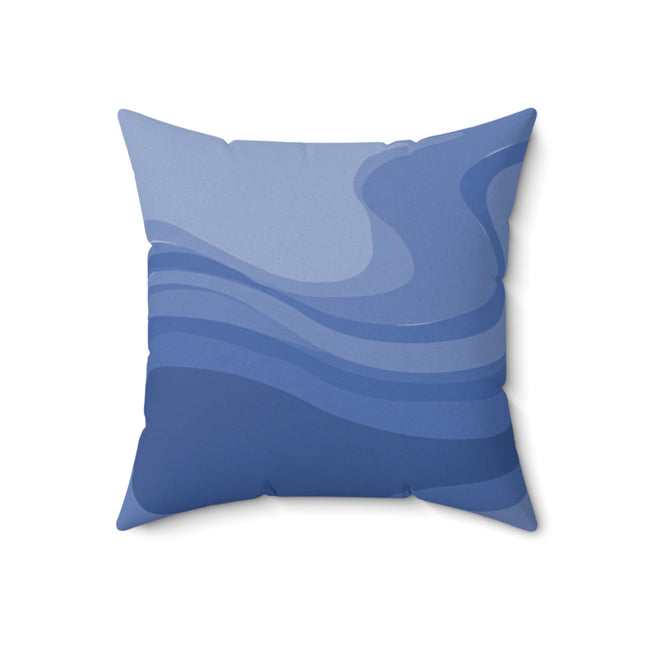 Deep Blue Wavey 18" x 18" Faux Suede Square Pillow