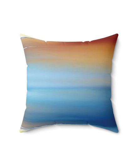 Blue Sea Red Orange Fog 16" x 16" Faux Suede Square Pillow