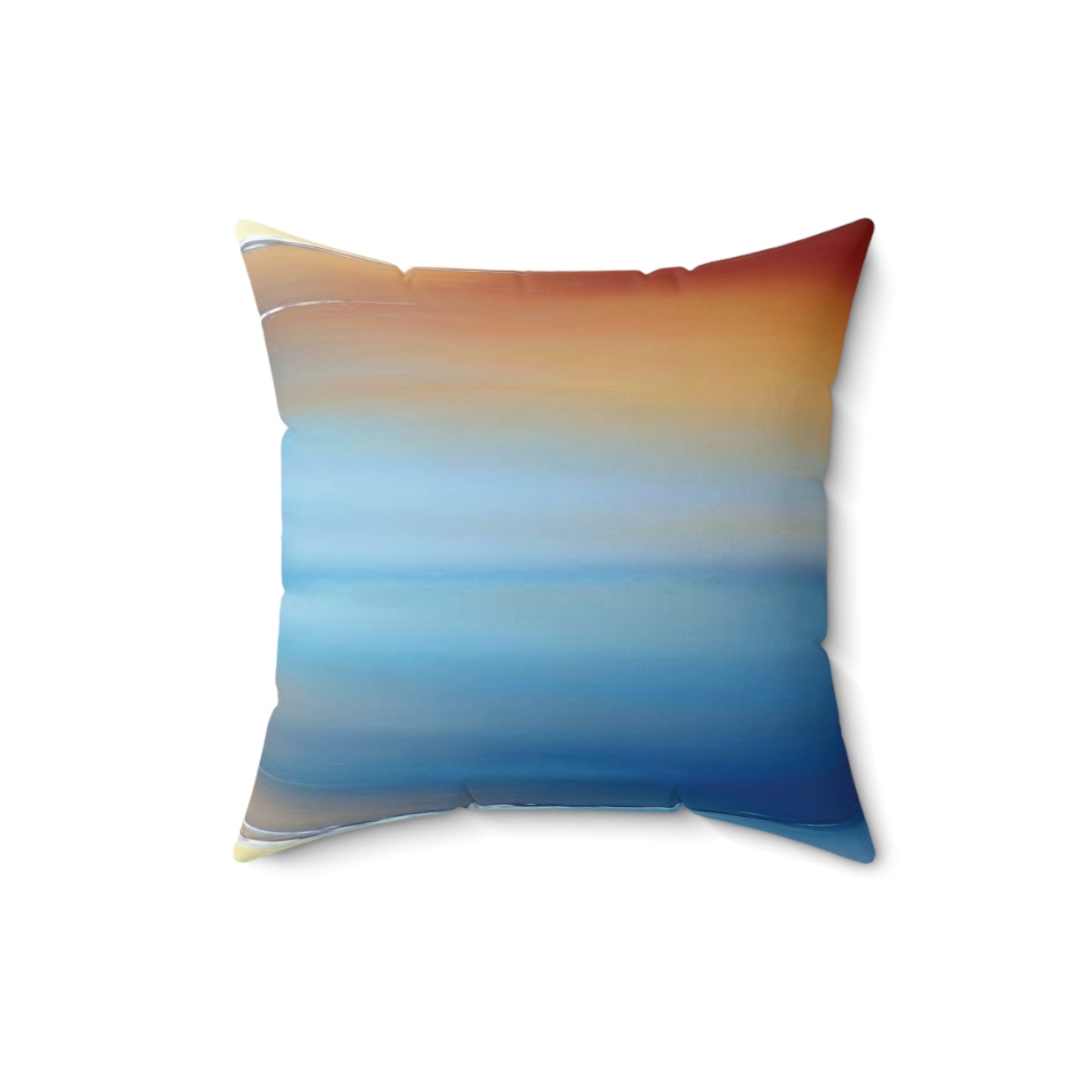 Blue Sea Red Orange Fog 16" x 16" Faux Suede Square Pillow