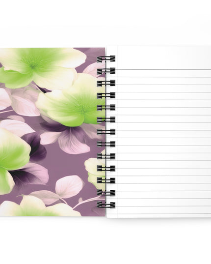 Lime Lavender Floral Bunch Bound Journal, 5" x 7" 150 pages
