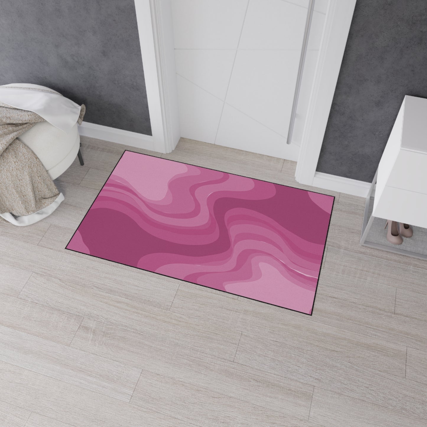 Pinky Mauve Wavey 36" x 60" Heavy Duty Floor Mat