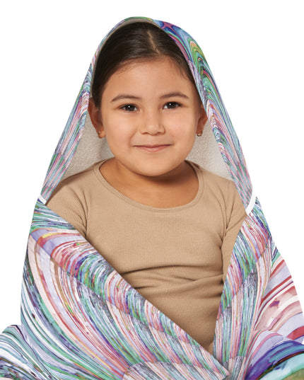 Uzi Spiral Pastels Youth Hooded Towel, 24" x 48"