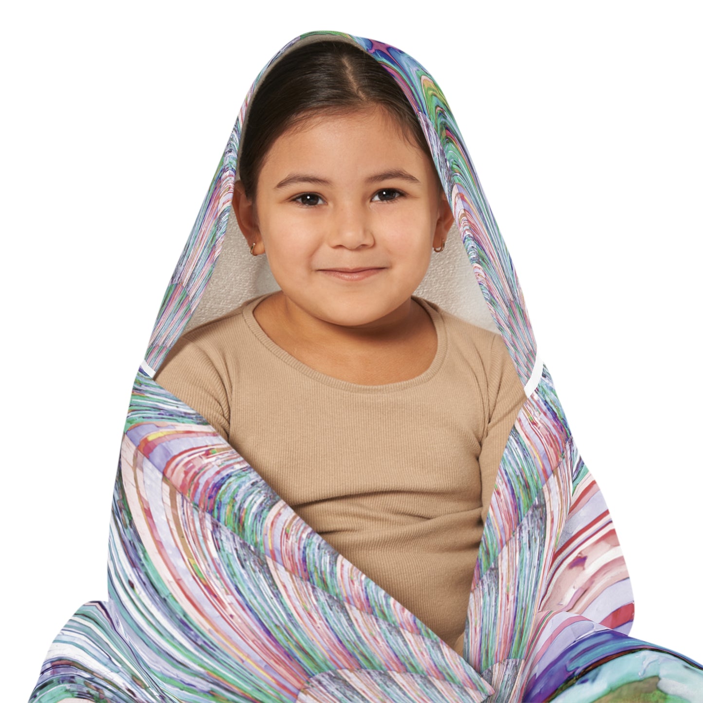 Uzi Spiral Pastels Youth Hooded Towel, 24" x 48"
