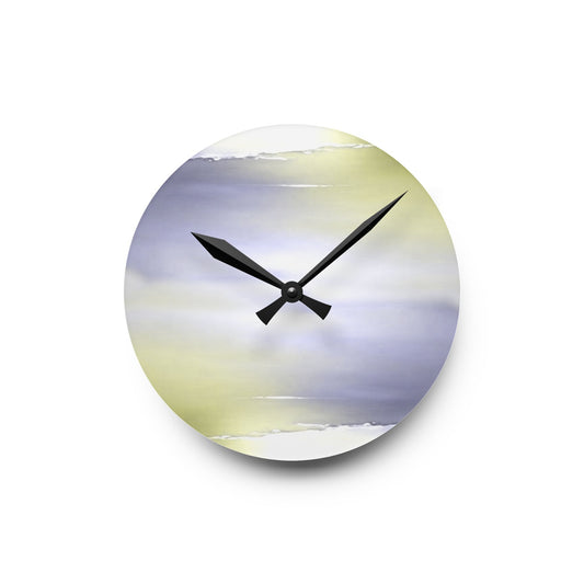 Lavender Sea Golden Fog Acrylic Round Wall Clock, 8" x 8"