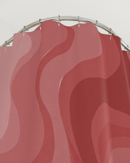 Power Red Wavey Shower Curtains, 71" x 74"