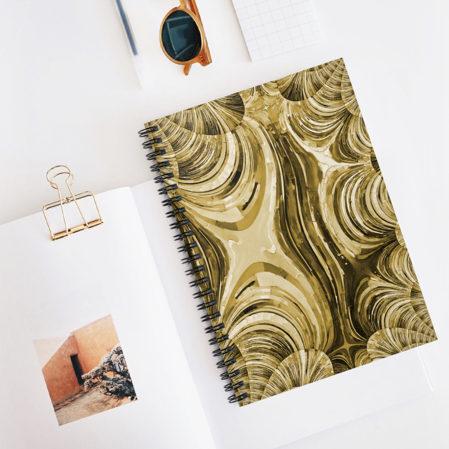 Uzi Spiral Light Brown Spiral Notebook - Ruled Line, 6" x 8", 118 pages