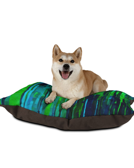 Striped Blue Green 40" × 30" Pet Bed