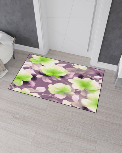 Lime Lavender Floral Bunch Heavy Duty Floor Mat, 36" x 60"