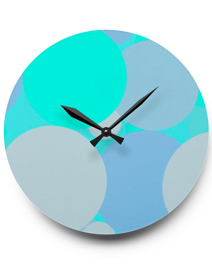 Pastel Tan and Tif Patches Acrylic Wall Clock, Round or Square, 10.75" x 10.75"