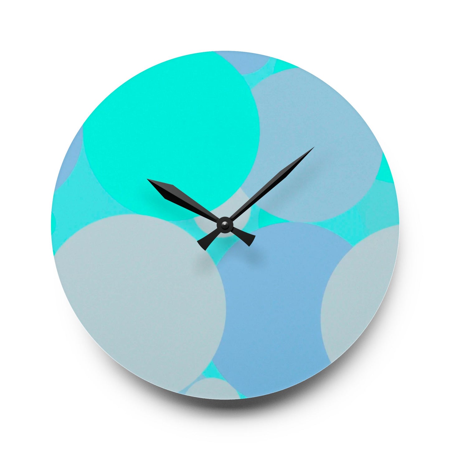 Pastel Tan and Tif Patches Acrylic Wall Clock, Round or Square, 10.75" x 10.75"