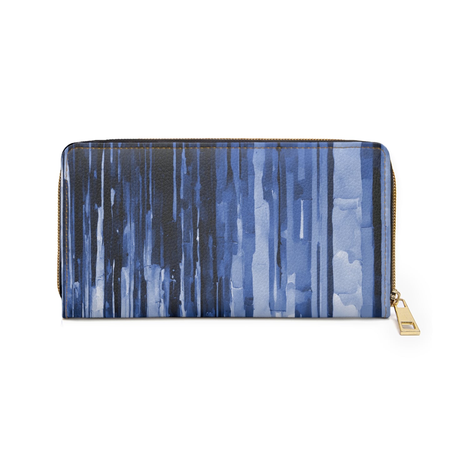 Striped Deep Blue Elegant Abstract Zipper Wallet - Stylish & Functional Accessory for Everyday Use
