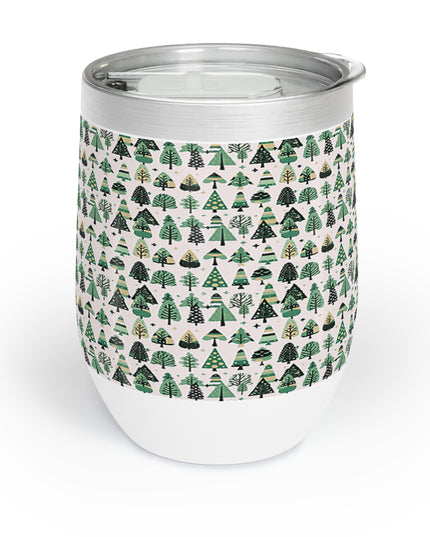 Mini Vintage Green Trees 12 oz Chill Wine Tumbler