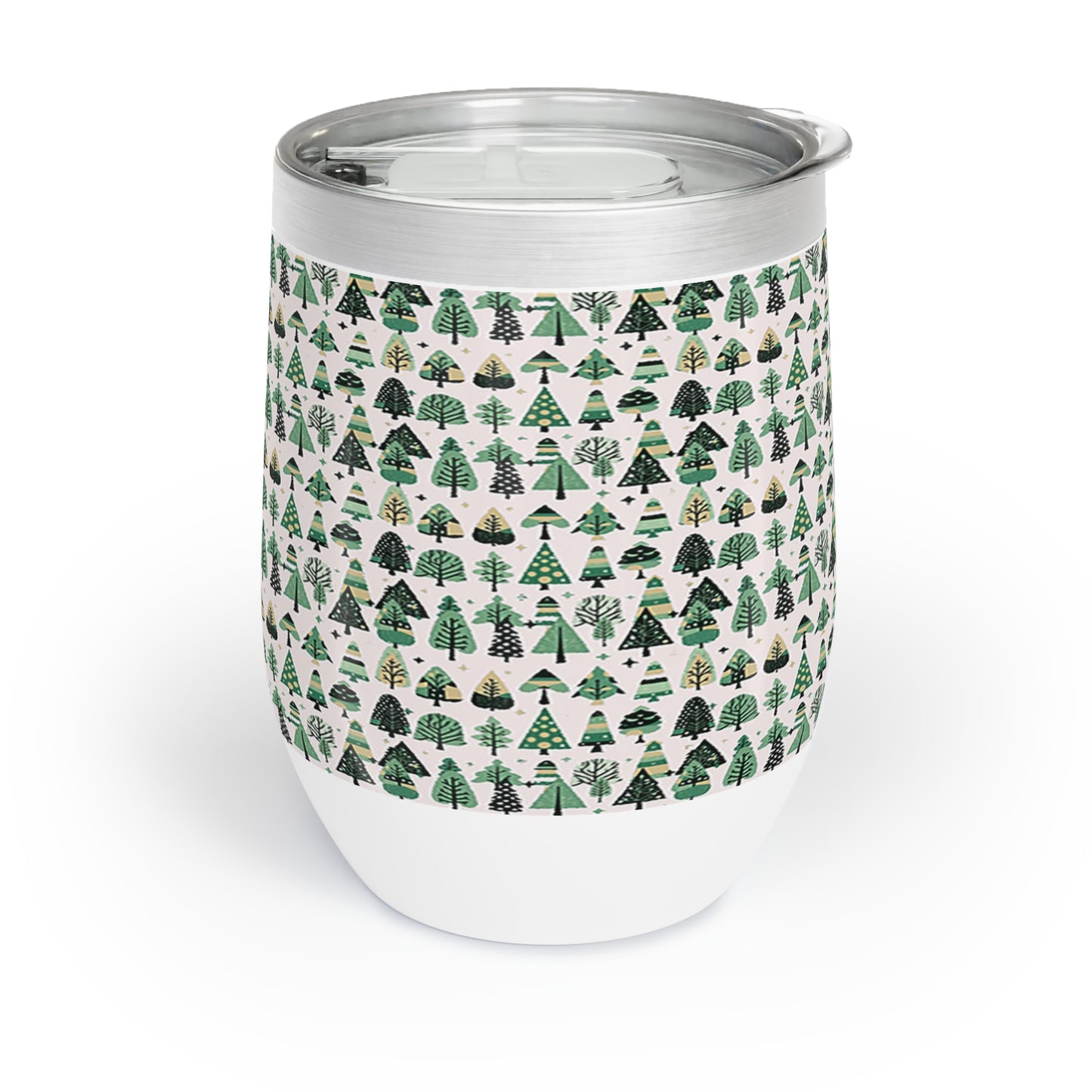 Mini Vintage Green Trees 12 oz Chill Wine Tumbler