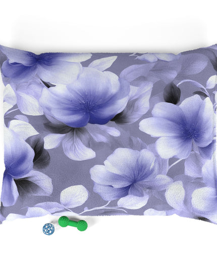 Indigo Blossom Floral Bunch Pet Bed, 50" × 40"