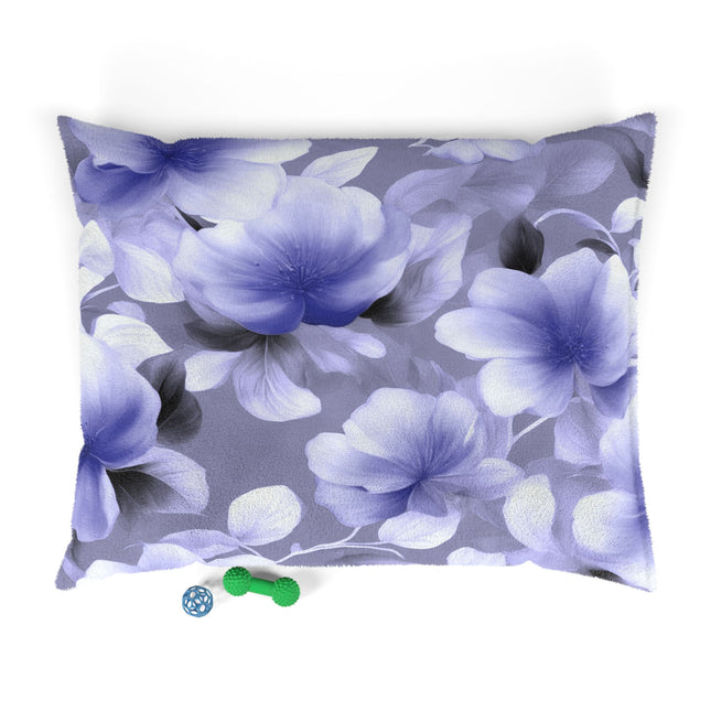 Indigo Blossom Floral Bunch Pet Bed, 50" × 40"