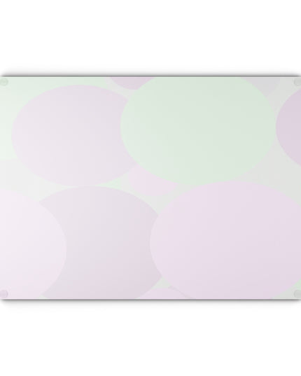 Pastel Lavender Purple and Soft Green Patches 11" x 15" Glass Cutting Board