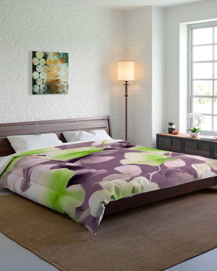 Lime Lavender Floral Bunch Comforter, 104" × 88"