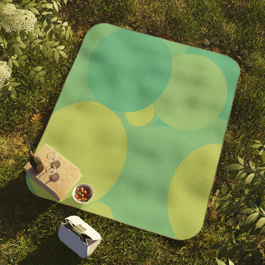 Pastel Green Patches 61" × 51" Picnic Blanket