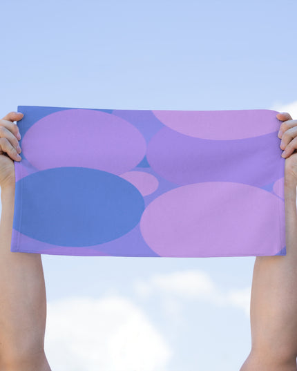 Pastel Purple Family Patches Rally Towel, 11" x 18"