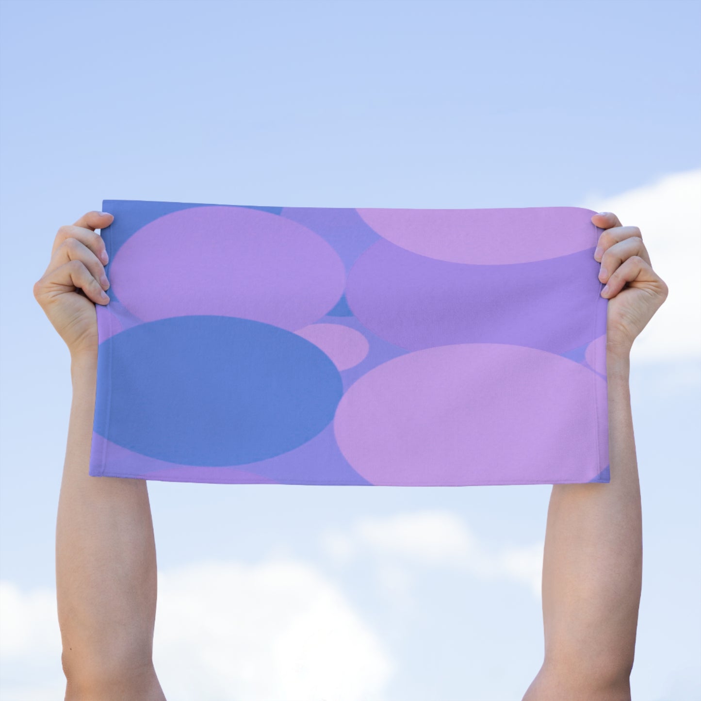 Pastel Purple Family Patches Rally Towel, 11" x 18"