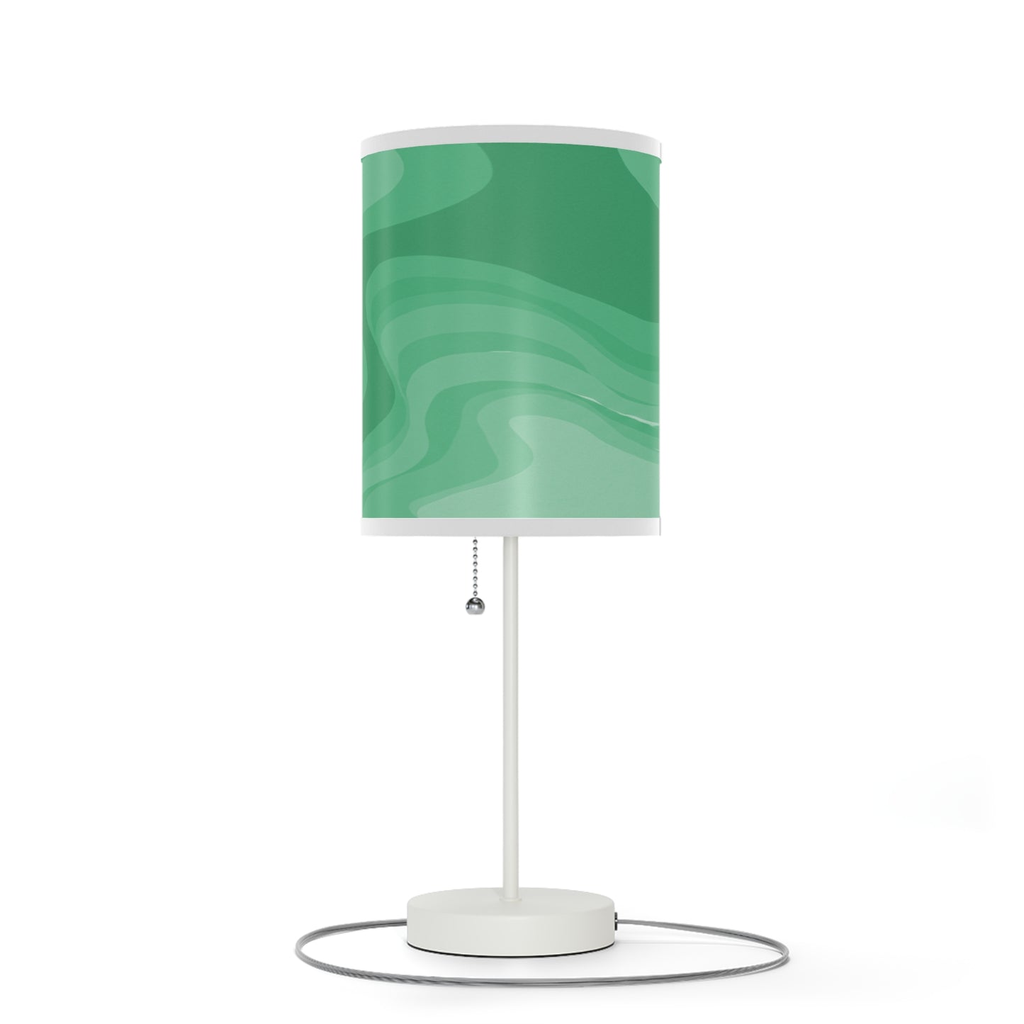 Mint Green Wavey Table Lamp on a White or Silver Stand, US|CA plug