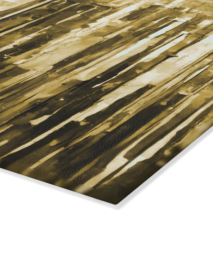 Striped Light Brown 8" x 11" Glass Cutting Board