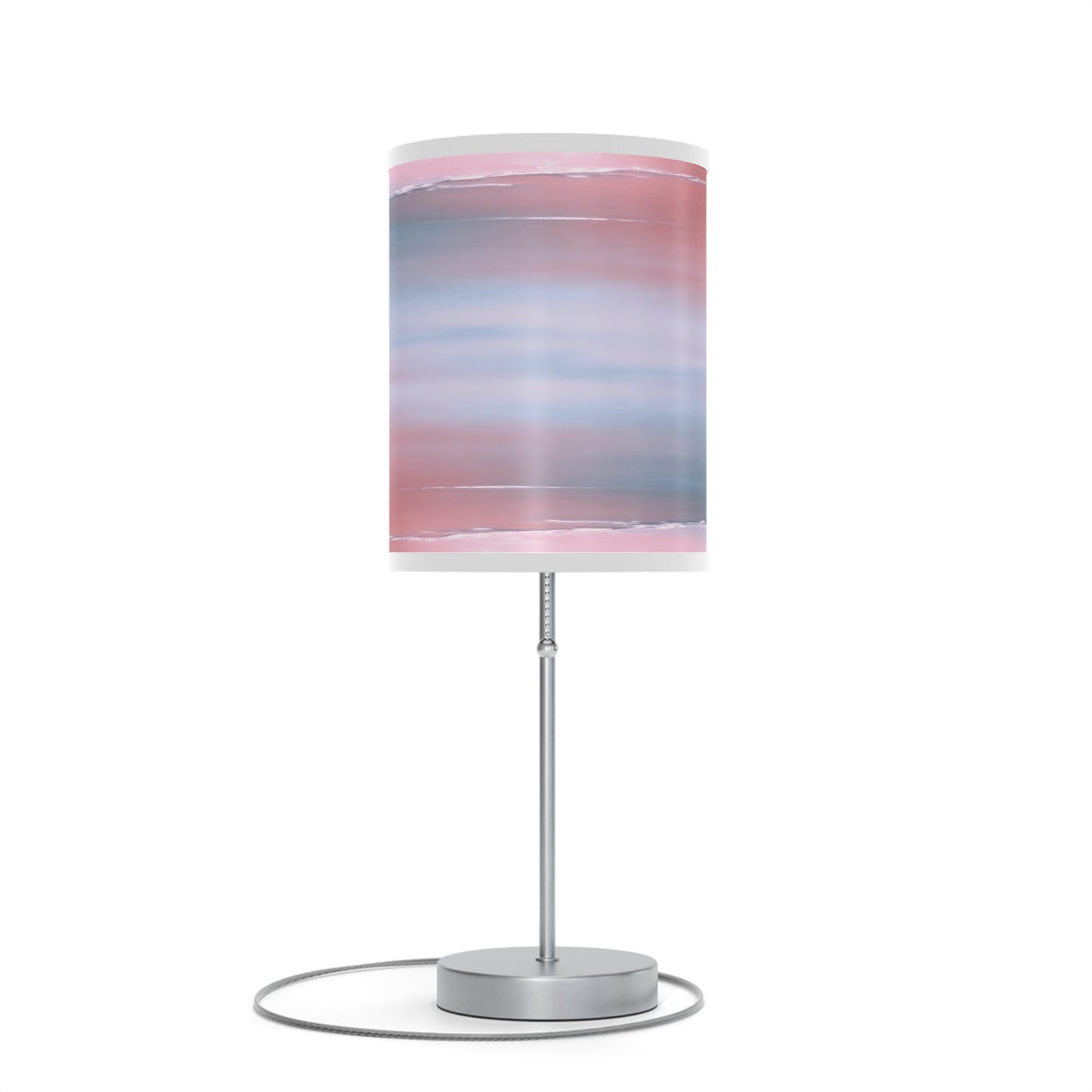 Gray Sea Pink Fog Table Lamp on a White or Silver Stand, US|CA plug