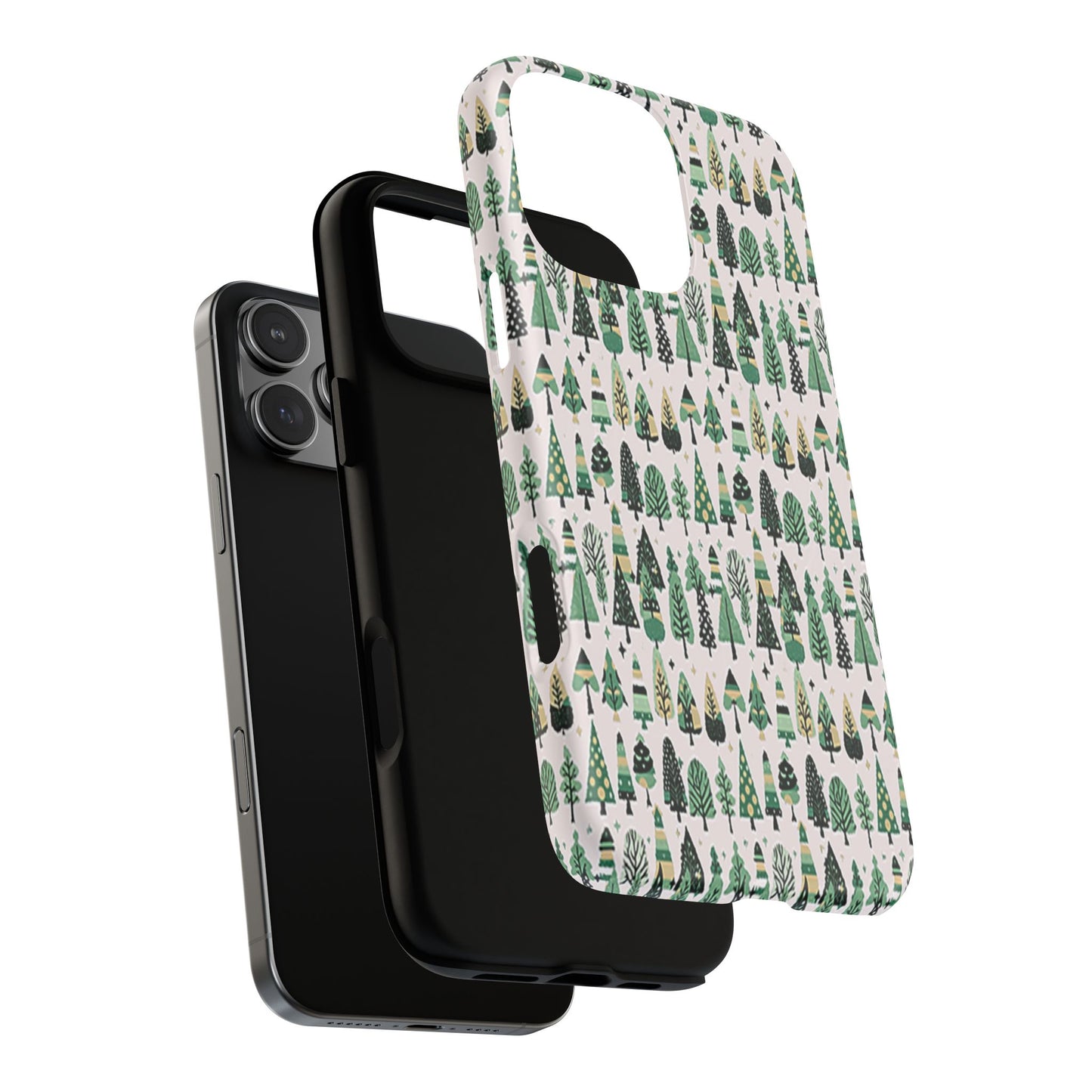 Mini Vintage Green Trees Iphone 16 Pro Max Tough Magnetic Cases
