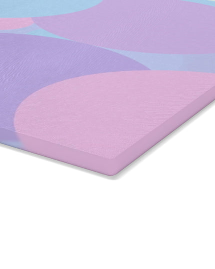 Pastel Purple and Mauve Patches 11" x 15" Glass Cutting Board