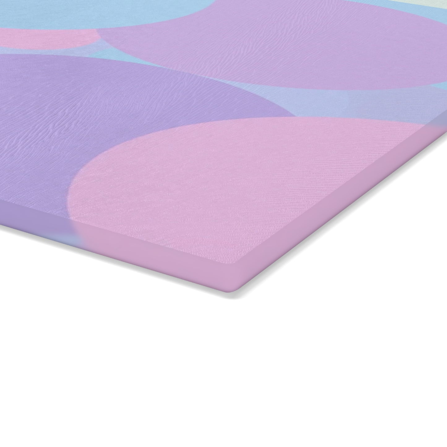 Pastel Purple and Mauve Patches 11" x 15" Glass Cutting Board