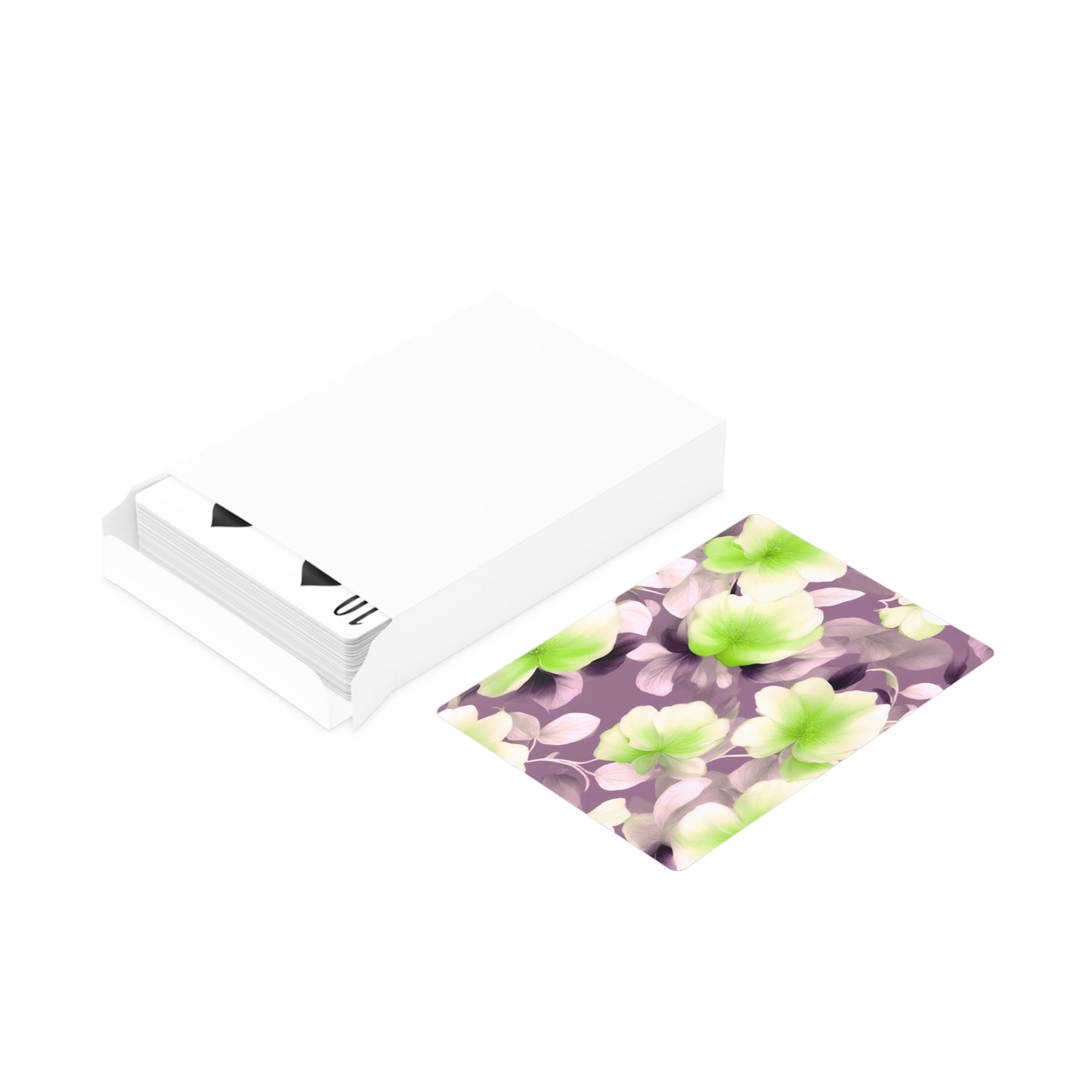 Lime Lavender Floral Bunch Poker Cards