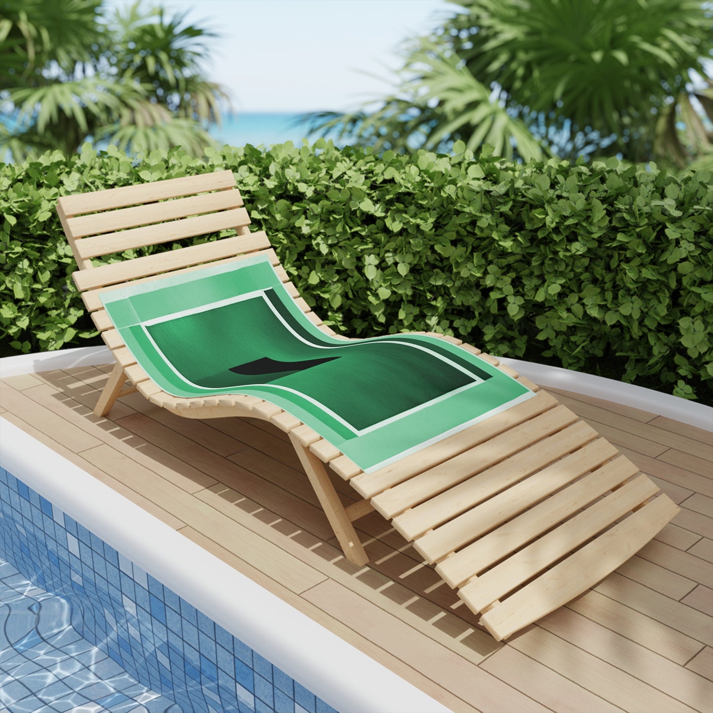 Mint Green Shadow Beach Towel, 24" x 44"