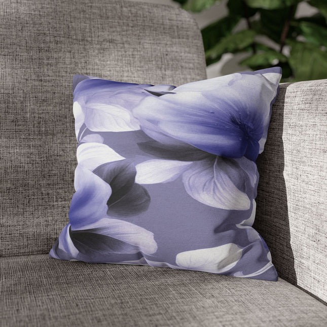 Indigo Blossom Floral Bunch Spun Polyester Square Pillowcase, 14" x 14"