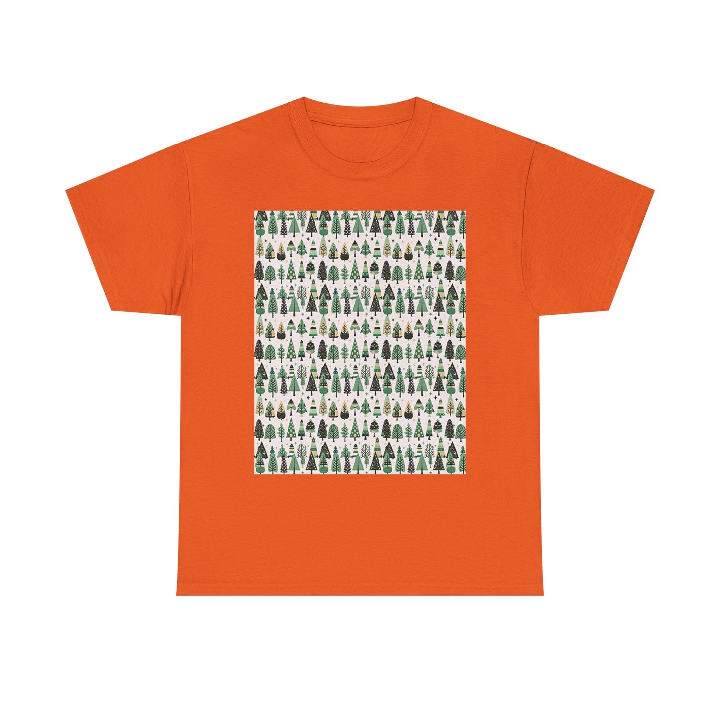 Mini Vintage Green Trees Unisex Heavy Cotton Tee, Small