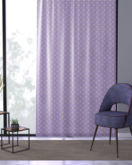Lavender Star-crossed Bodies Sheer Window Curtain, 50" x 84", partially transparent