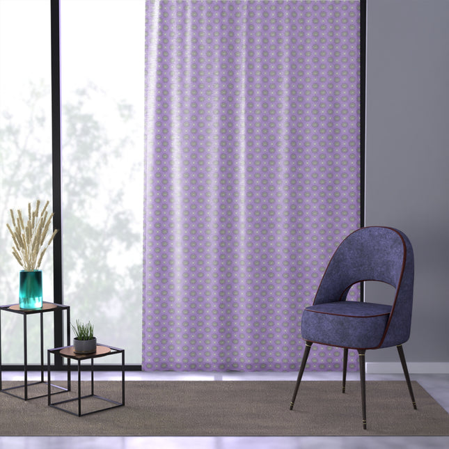 Lavender Star-crossed Bodies Sheer Window Curtain, 50" x 84", partially transparent