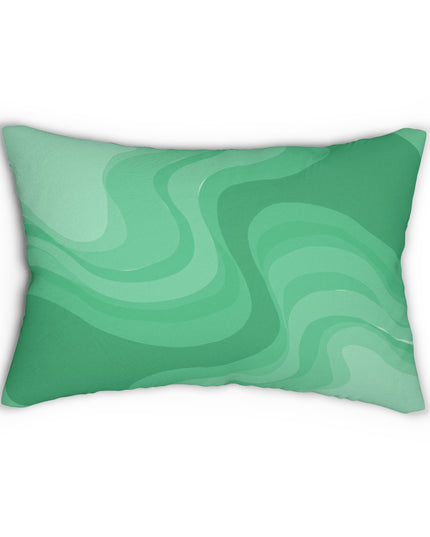 Mint Green Wavey Spun Polyester Lumbar Pillow, 20" x 14"