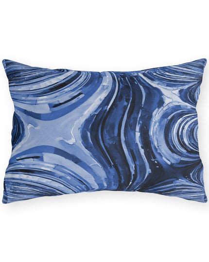 Uzi Spiral Deep Blue 20" x 14" Outdoor Pillow