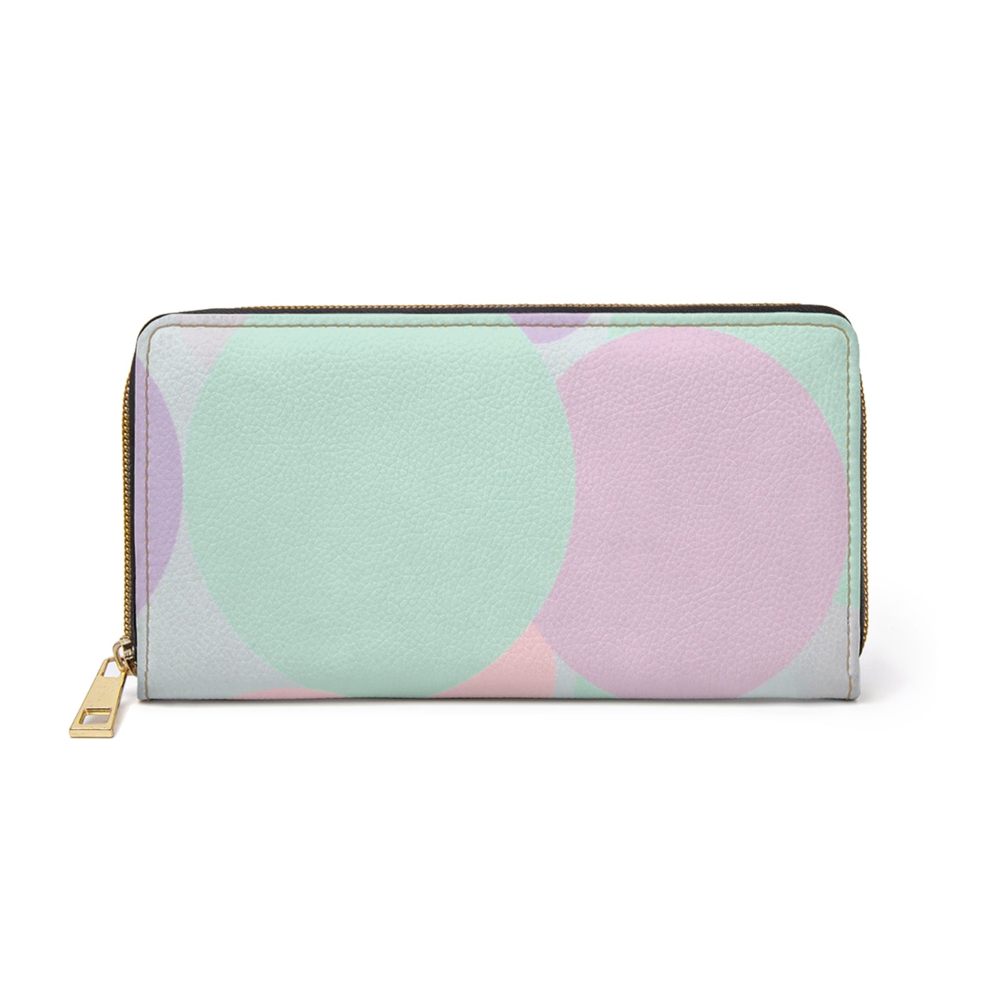 Pastel Peach and Soft Green Patches Elegant Abstract Zipper Wallet - Stylish & Functional Accessory for Everyday Use