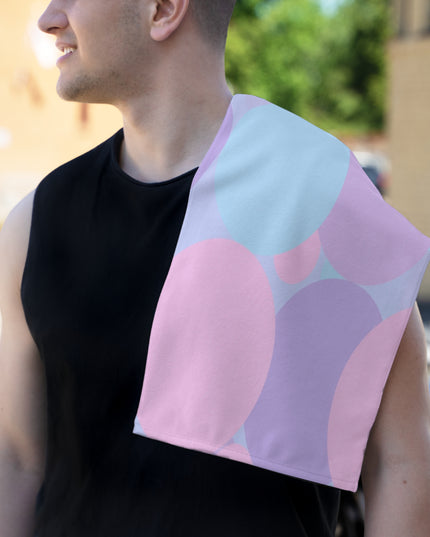Pastel Purple and Mauve Patches Rally Towel, 11" x 18"