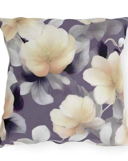 White Blush Floral Bunch 20" x 20" Outdoor Pillow