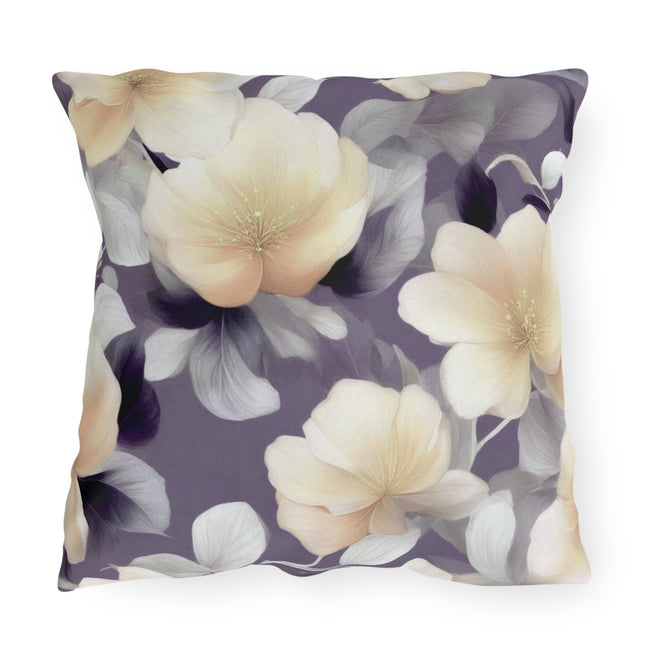 White Blush Floral Bunch 20" x 20" Outdoor Pillow